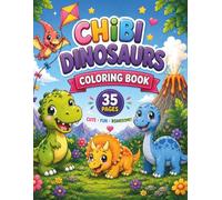 Chibi Dinosaurs Coloring Book | 35 Cute Kawaii Dinosaur Coloring Pages for Kids (Printable PDF)