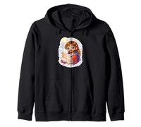 Chibi Gesù Cristo Kawaii Tenendo l'Agnello Felpa con Cappuccio