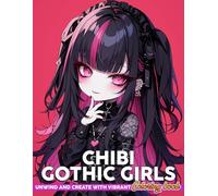 Chibi Gothic Girls Coloring Book: Whimsical and Dark Miniature Coloring Pages Featuring Gothic Lolita Girls, Spooky Details, and Adorable Vibes For All Ages Relaxation and Fun