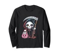Chibi Grim Mietitore Gotico Halloween Maglia a Manica