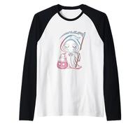 Chibi Grim Mietitore Gotico Halloween Maglia con Maniche Raglan