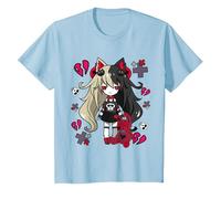 Chibi Kawaii Emo Pastel Goth Girl con Coniglietto Triste Maglietta