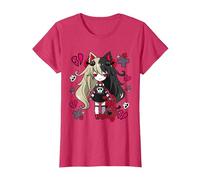 Chibi Kawaii Emo Pastel Goth Girl con Coniglietto Triste Maglietta