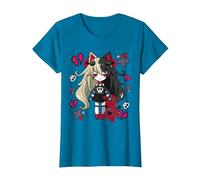 Chibi Kawaii Emo Pastel Goth Girl con Coniglietto Triste Maglietta