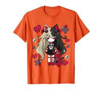 Chibi Kawaii Emo Pastel Goth Girl con Coniglietto Triste Maglietta