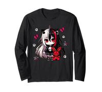 Chibi Kawaii Emo Pastel Goth Ragazza Giapponese Raccapricciante Anime Maglia a Manica