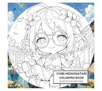 Chibi Monogatari Coloring Book: Small fun for big stress!: Color Cute Mythical Monogatari, Enchanted Adventures, Magical Coloring Journey for Relaxation and Fun