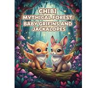 Chibi Mythical Forest: Baby Griffins and Jackalopes: A Kawaii Fantasy Coloring Book for Teens and Adults Featuring Cute Magical Animals, Chibi Griffins, and Whimsical Forest Scenes