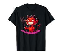 Chibi Personaggio Anime Nerd Carino Retro Diavolo Halloween Party Look Divertente Divertente Inferno Maglietta