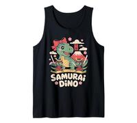 Chibi Samurai Trex Kawaii Dino Carino Dinosauro Giapponese Canotta