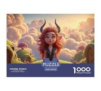 Chibi-style Cute Little Demon Girl 1000 Pezzi Cartone Robusto Puzzle Rainbow Landscape Immagini Vibranti Gioco Per Famiglie Puzzle Decorazioni Per La Casa 70x50cm/1000pcs