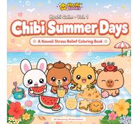 Chibi Summer Days: A Kawaii Stress Relief Coloring Book - Vol. 1