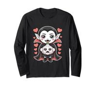 Chibi Vampiro Goth Kawaii Halloween Maglia a Manica