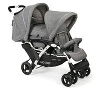 CHIC 4 BABY - Passeggino gemellare DUO con borsa e parapioggia, passeggino per due fratelli