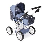 Bayer Chic 2000 - Passeggino per bambole Leni, passeggino combinato 2 in 1 con borsa per il trasporto estraibile, passeggino per bambole fino a 46 cm di dimensioni, asterisco navy, 64 x 37 x 68 cm