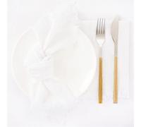 Chic - 6 tovaglioli di cotone, 42 x 42 cm, perfetti per matrimoni, feste e decorazioni per la casa (bianco)