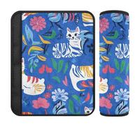 Chic American Cats Royal Blue 2 pz Cintura di Sicurezza Stop Cintura di Sicurezza Taglio nel Collo per la maggior parte delle auto funda para cinturón de carro