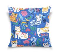 Chic American Cats Royal Blue federa federa per cuscino decorazione casa letto 45 x 45 cm