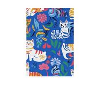 Chic American Cats Royal Blue inverno bandiere all'aperto banner del Ringraziamento per la decorazione del patio 28x40 doppio lato