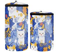 Chic American Shorthaircats - Set di 2 sacchetti per scarpe da lavatrice, colore: blu reale, Chic American Shorthaircats Royal Blue, 1 size, moderno