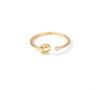 Chic - Anello in rame con 26 lettere e zirconi, perfetto per persone alla moda (lettera D)