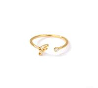 Chic - Anello in rame con 26 lettere e zirconi, perfetto per persone alla moda (Lettera di J)