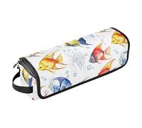 Chic Angelfish Borsa da viaggio per strumenti per capelli caldi con tappetino resistente al calore antipolvere borsa da viaggio per piastra per capelli hot tools ferro arricciacapelli ferro piatto