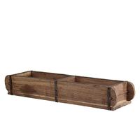 Chic Antique A forma di mattone Anticato con 2 scomparti Scatola in legno Stand Ciotola (Marrone L 56 cm x H 10 x B 15 cm)