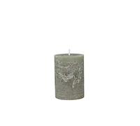 Chic Antique - Candela cilindrica rustica Macon, 100% paraffina, lunga durata, diversi colori e dimensioni (verde oliva, 10 x 7 cm)