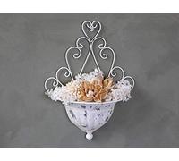 Chic Antique Supporto da parete per piante in stile francese H43/L32/13,5 cm, bianco anticato
