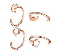 CHIC & ARTSY Orecchini a cerchio da donna in argento sterling 925 Orecchini a mezza cerchio da donna - Ipoallergenici, piccola sfera, barra, stella, luna, cuore, croce, punto, triangolo - Orecchini a