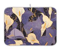Chic Bianco e Viola Calla Lily Vintage Dryer Cucina Stendibiancheria Tappetino scolapiatti XL 18 x 24