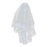 Chic Black Lace Veil for Brides Short Waist Length Durable Tulle Halloween Veil