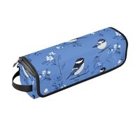 Chic Blue Birds - Organizer 2 in 1 per strumenti per capelli e tappetino resistente al calore, con cerniera, custodia da viaggio a doppio strato, per utensili caldi e accessori per la cura dei capelli