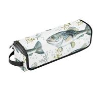 Chic Blue Fish - Organizer 2 in 1 per strumenti per capelli, con tappetino resistente al calore, custodia da viaggio a doppio strato, per utensili caldi e accessori per la cura dei capelli, da donna