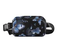Chic Butterfly Black Fanny Pack Donne Impermeabile Marsupio Hip Pack Carino Marsupio da Donna, Chic Butterfly Nero 2, 20,3 x 13,5 x 5,8 cm, Divertente Carino, Chic Farfalla Nero 2, 20,3 x 13,5 x 5,8