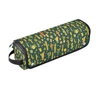 Chic Cacti - Organizer 2 in 1 per strumenti per capelli, tappetino resistente al calore, con cerniera, impermeabile, portatile, aperto, piatto, borsa da viaggio per raddrizzatori, arricciacapelli