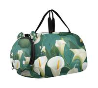Chic Calla Lily - Borsone da palestra da ragazzo, con scomparto per scarpe, leggero, ideale per la pratica scolastica, lo sport, i viaggi