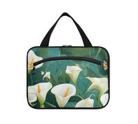 Chic Calla Lily Turchese Hanging Size articoli da toeletta per gli uomini con gancio, borsa multifunzionale di trucco di design per le donne deve vacanza envase para Perfume de L