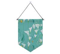 Chic Calla Lily Turquoise Flowers Banner Hanger per parete con asta telescopica in tessuto banner banner festa banner e decorazioni per interni, feste all'aperto