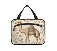 Chic Camel Birds Flowers Vintage Style Hanging Travel Toiletry Bag Uomini con gancio, Accessori di Design Kit da barba Borsa per gli Uomini per la mamma Hotel Porta cosmeticos Mujer para cartera L