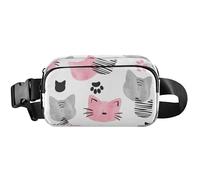 Chic Cats - Marsupio bianco da donna, impermeabile, con cintura, grazioso marsupio a tracolla, gatti chic bianco 2, 20,3 x 13,5 x 5,8 cm, divertente e carino, gatti chic bianco 2, 20,3 x 13,5 x 5,8 cm