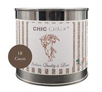 Chic Chalk - 500 ml COCCO - Pittura gessosa super opaca. Aderisce su tutte le superfici senza primer o carteggio. Ideale per ottenere mobili in stile Shabby e non solo.