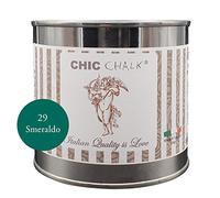 CHIC CHALK - 500 ml SMERALDO - Pittura gessosa super opaca. Aderisce su tutte le superfici senza primer o carteggio. Ideale per ottenere mobili in stile Shabby e non solo.