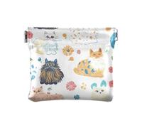 Chic Colorful Cats Bianco Donna PU Cuoio Portamonete Comodo Mini Card Holder Portafoglio per le Donne