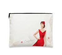 Chic Confidence, trousse da viaggio per cosmetici, elegante e moderna, organizer portatile con cerniera, ideale per eventi invernali, Rosso, 7x9 Inch, Fiducia