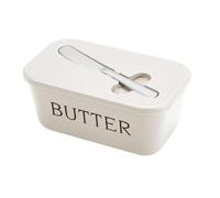 Chic - Contenitore per burro con supporto per spatola integrato, perfetto per conservare burro, formaggio e snack, facile da pulire e mantenere (bianco)