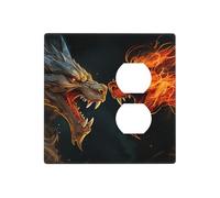 Chic Cool Due Fighting Roaring Dragon Placche da parete decorative copertura interruttore luce 2 gang coperture elettriche piastra elettrica copertura copertura copertura in termoplastica per