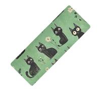 Chic Cornish Cats verde stampato yoga e pilates mat gomma naturale antiscivolo, con Yoga bag tapete para ejercicio 180,3 x 66 cm per esterno