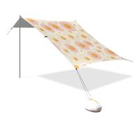Chic Daisy - Parasole impermeabile per esterni, con pala per sabbia, protezione UPF50, per viaggi in famiglia, picnic e campeggio, colore: Rosa e Bianco